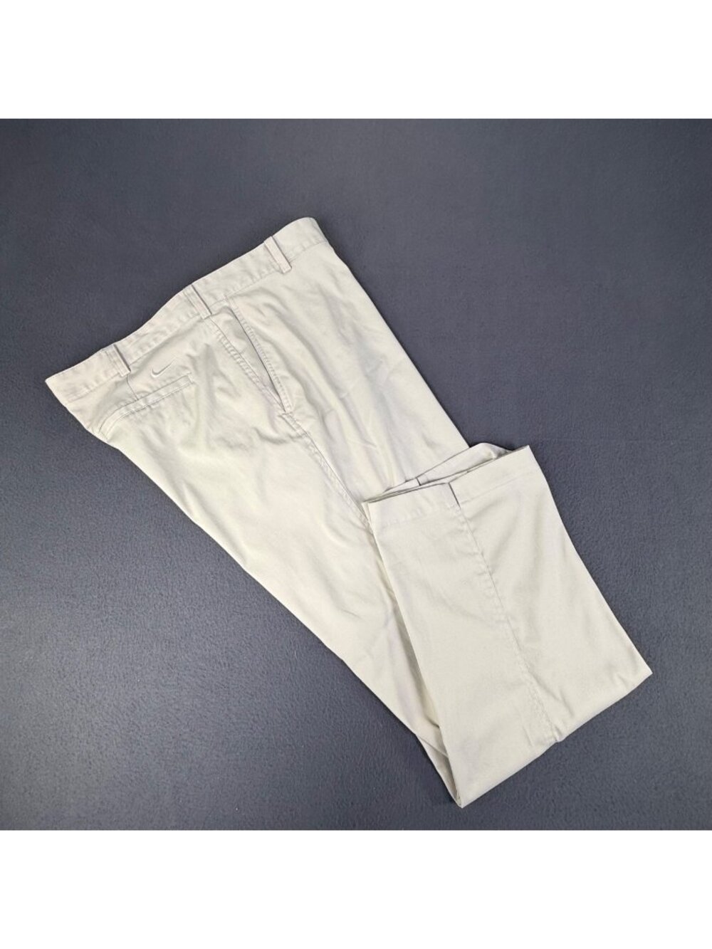 Nike Golf Pants Mens 40x32 Bone Dri-FIT Flat Front Performance Stretch Zip Fly